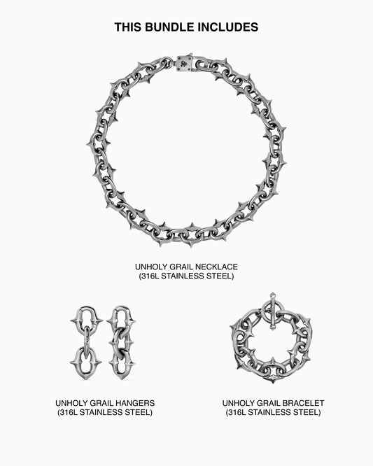 Unholy Grail necklace, bracelet, and hangers bundle-Chain Necklaces- - - Ask & Embla