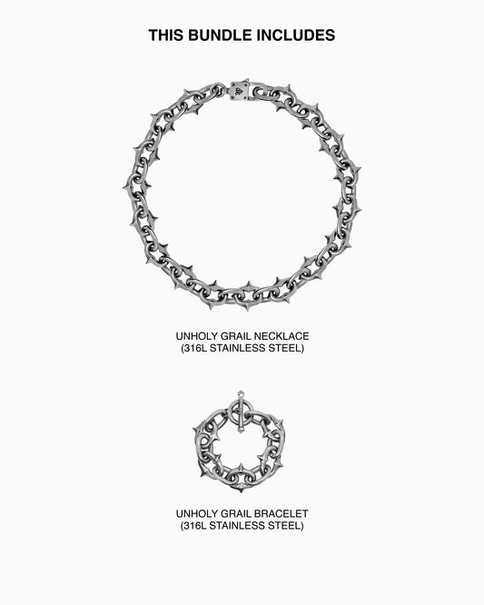 Unholy Grail necklace and bracelet bundle-Chain Necklaces- - - Ask & Embla