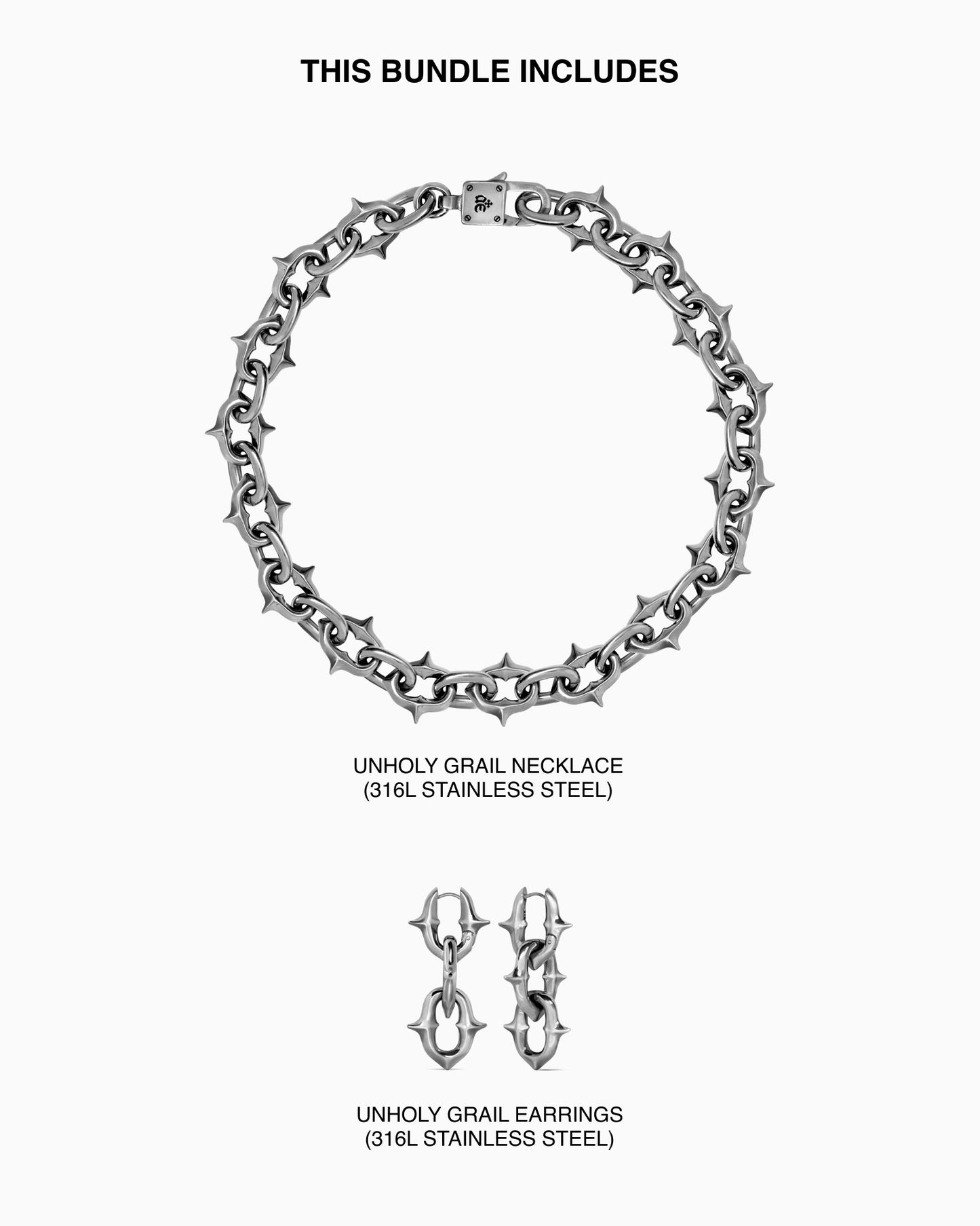 Unholy Grail necklace and earrings bundle-Chain Necklaces- - - Ask & Embla