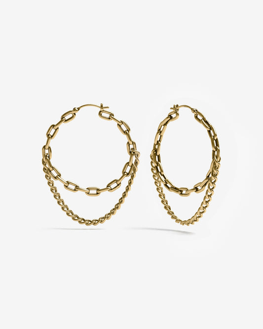 Lynx Chain Earrings-Ear Hoops- Silver - - Ask & Embla