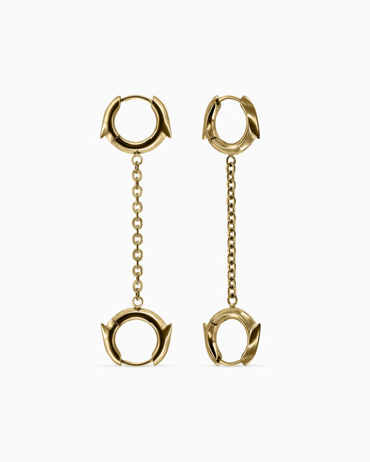 Exe Chain Earrings-Ear Dangles- Gold - - Ask & Embla