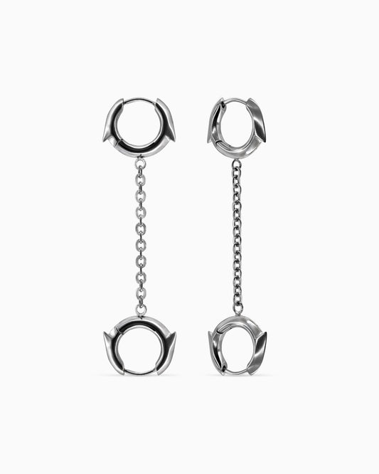Exe Chain Earrings-Ear Dangles- Silver - - Ask & Embla