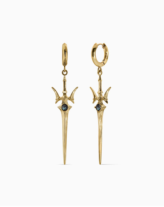 Valkyrie Sword earrings-Ear Dangles- Gold - - Ask & Embla
