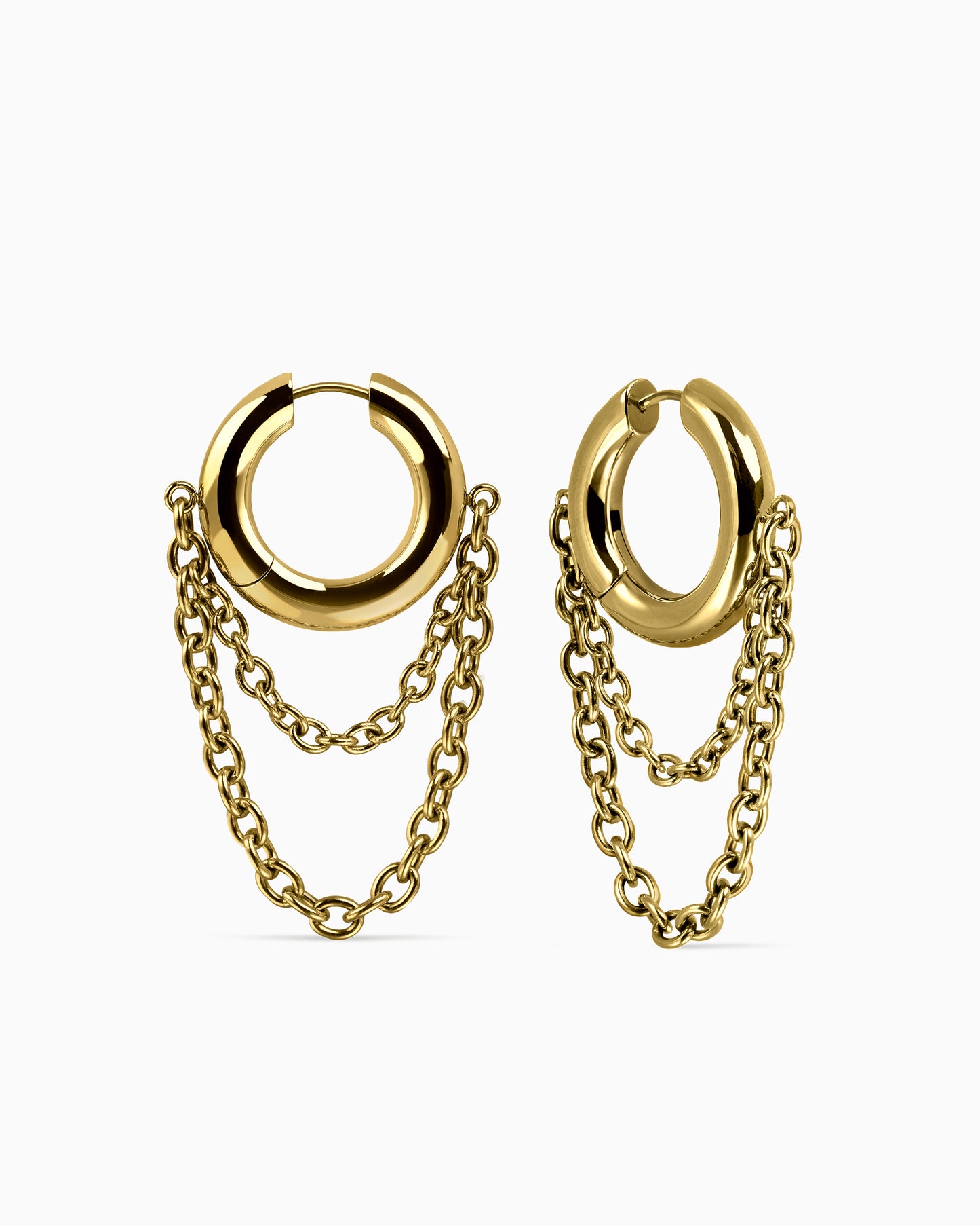 Obscura Chain Earrings-Ear Dangles- Gold - - Ask & Embla