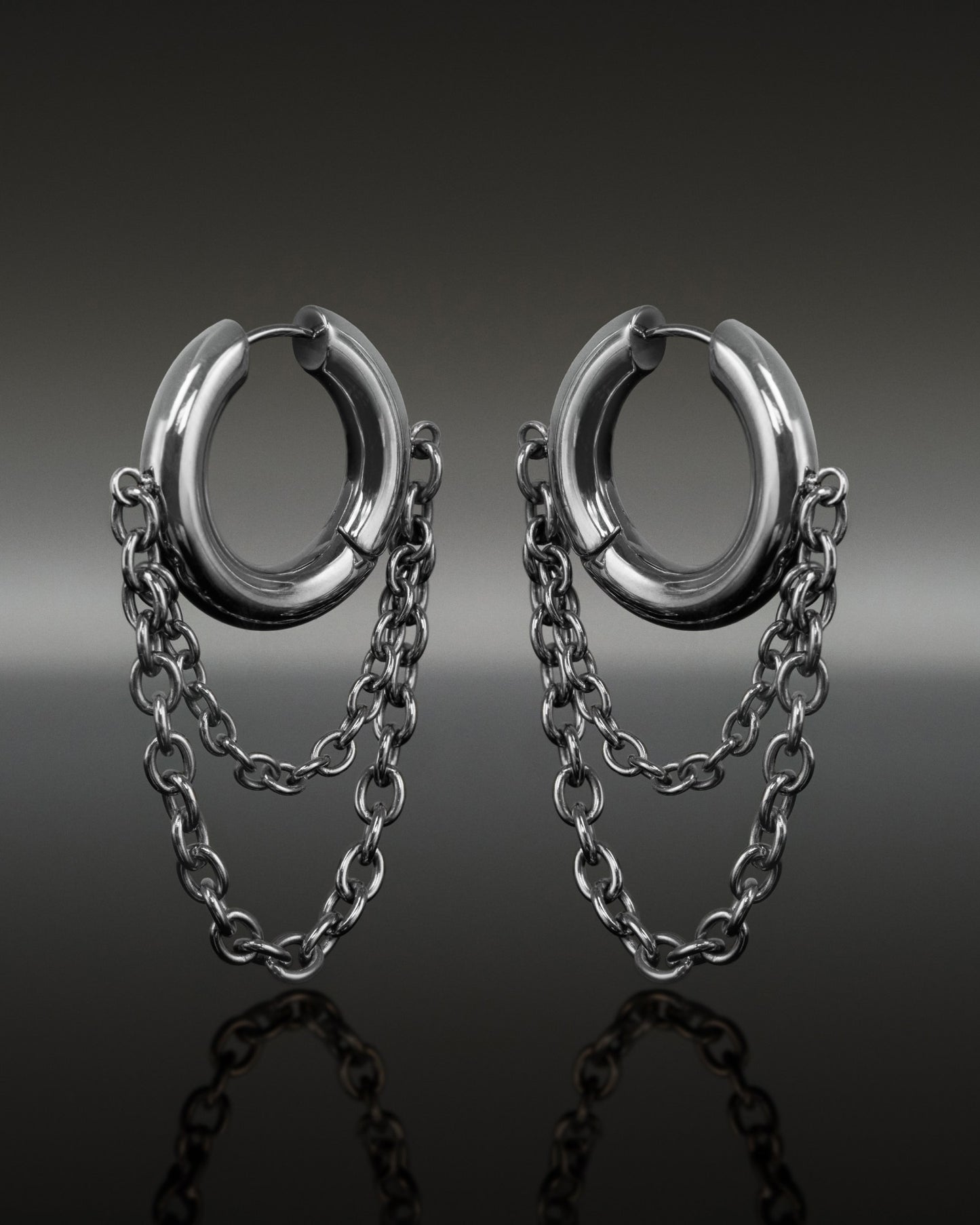 Obscura Chain Earrings-Ear Dangles- Gold - - Ask & Embla