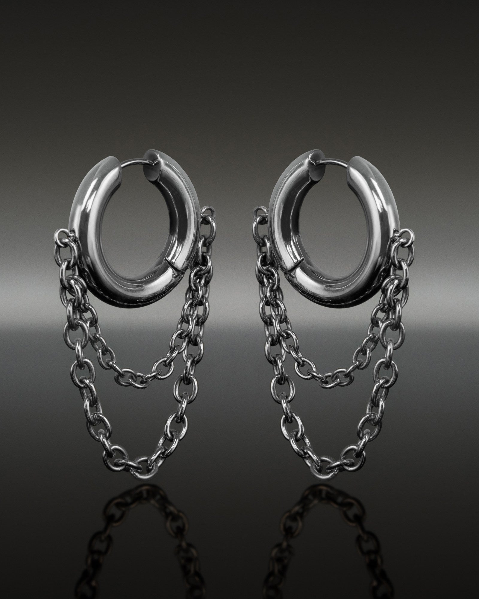 Obscura Chain Earrings-Ear Dangles- Gold - - Ask & Embla