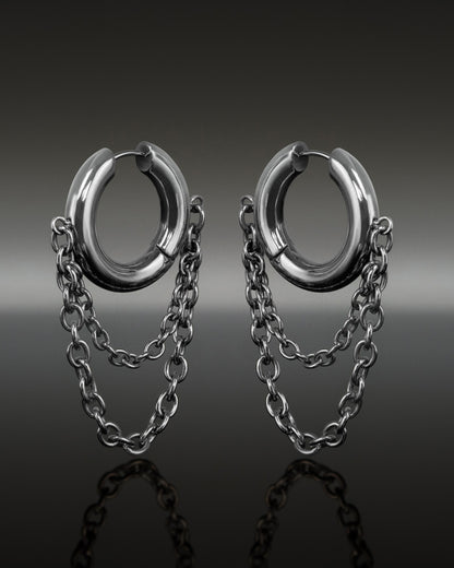 Obscura Chain Earrings-Ear Dangles- Gold - - Ask & Embla