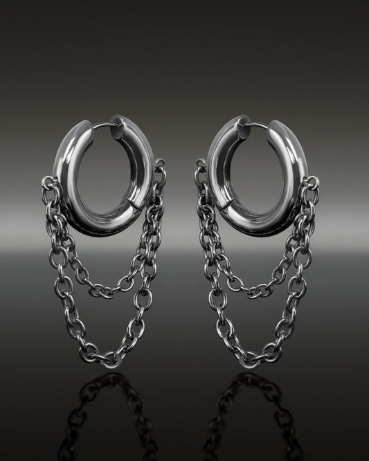 Obscura Chain Earrings-Ear Dangles- Gold - - Ask & Embla