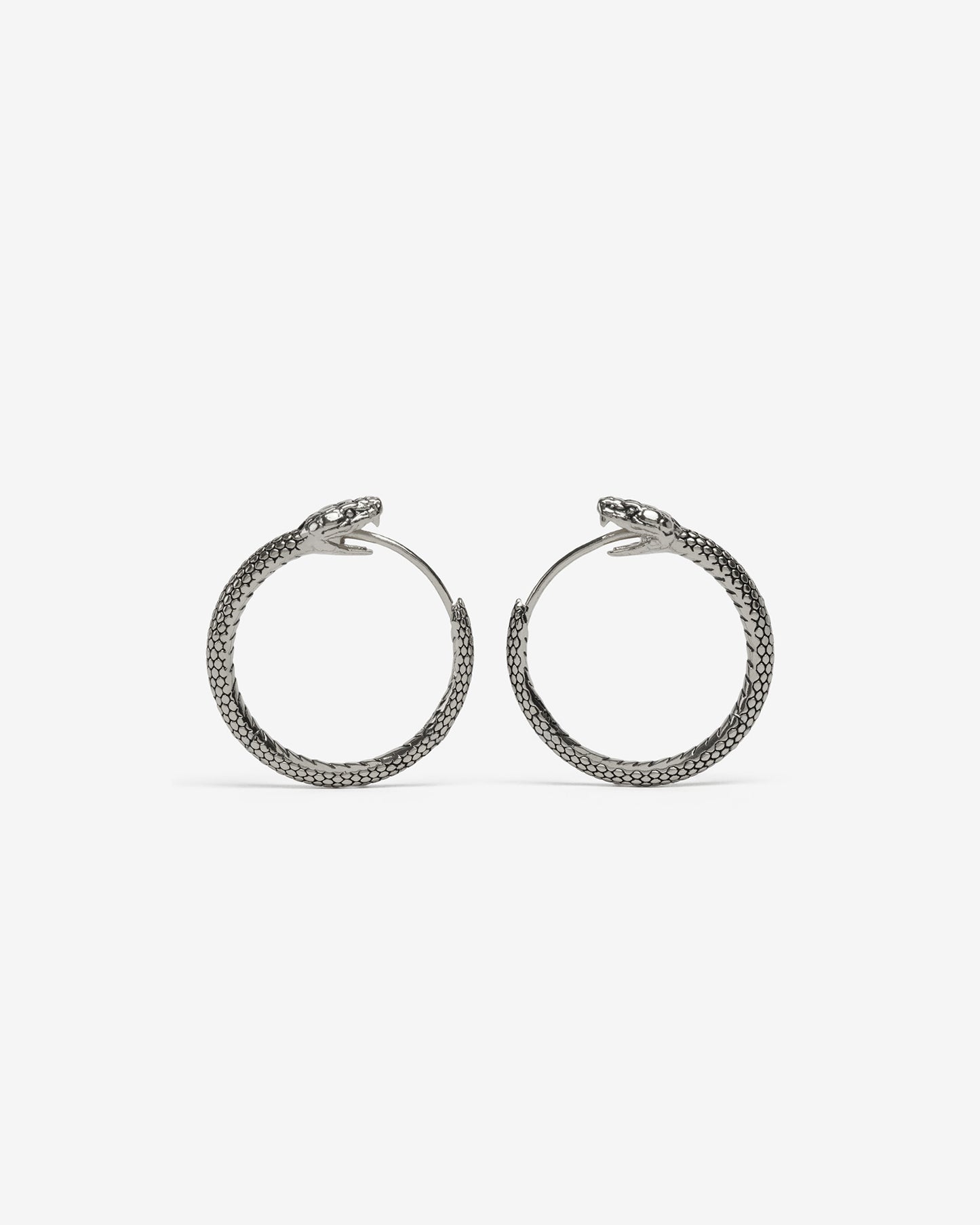 Ouroboros Earrings-Ear Hoops- Small - Silver - Ask & Embla