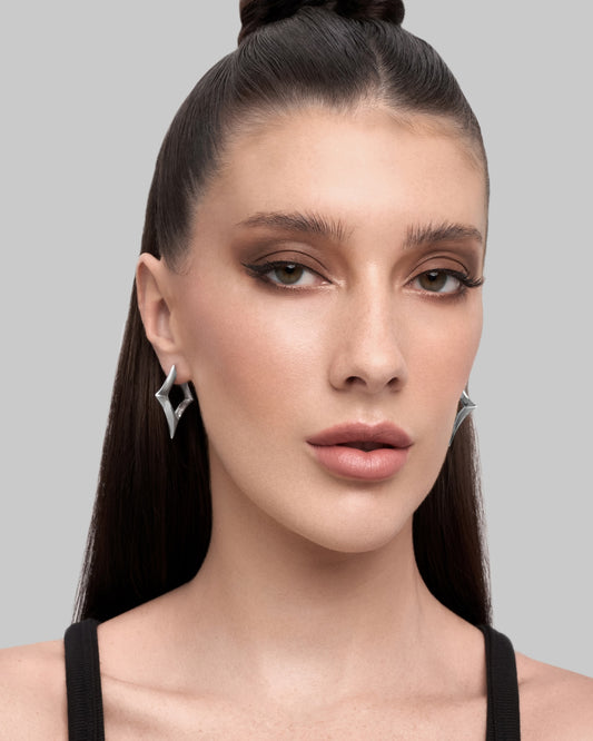 Volt Earrings-Ear Hoops- Silver - - Ask & Embla