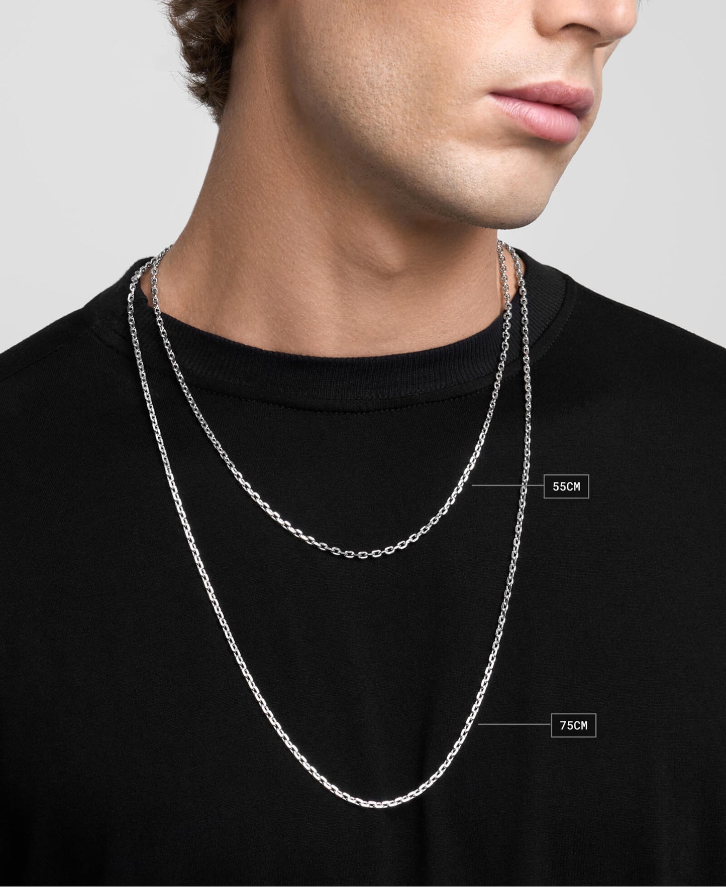 Synth Necklace – 925 Silver-Chain Necklace- Silver - 55 CM - Ask & Embla