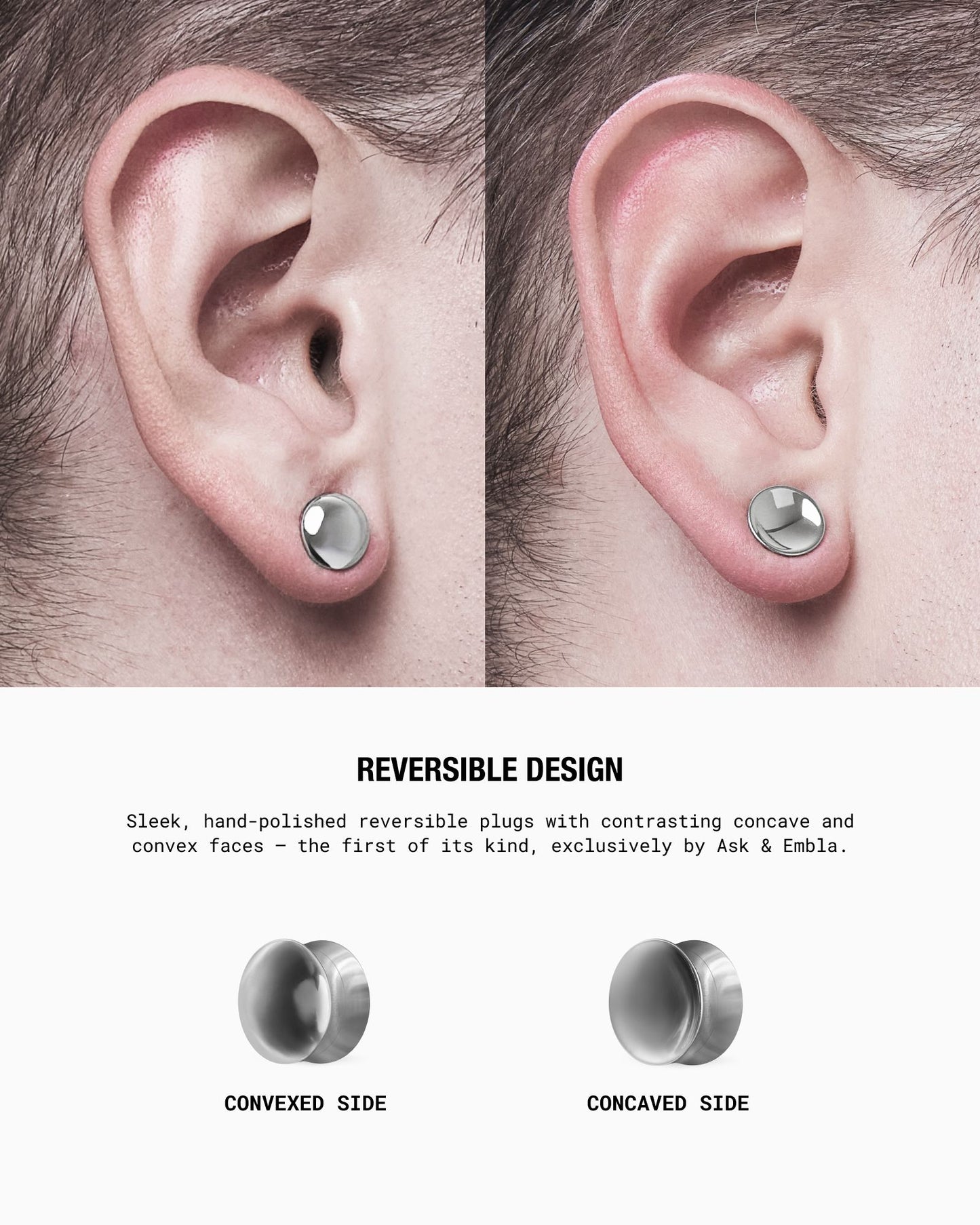 A&E Omni Reversible Plugs-Plugs- Silver - 8mm (0g) - Ask & Embla