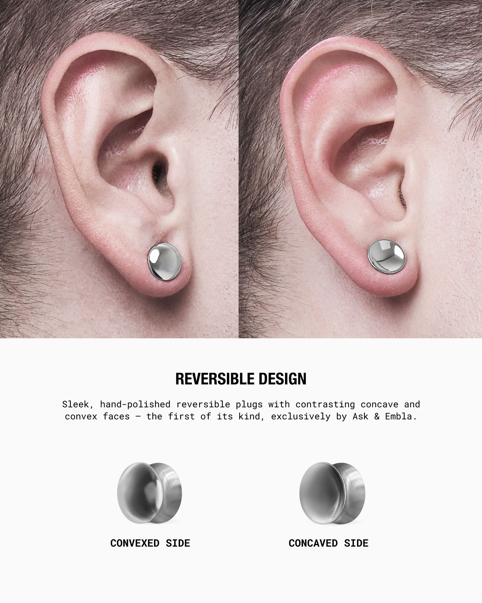 A&E Omni Reversible Plugs-Plugs- Silver - 8mm (0g) - Ask & Embla