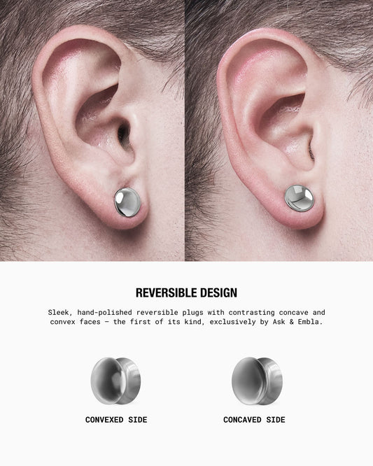 A&E Omni Reversible Plugs-Plugs- Silver - 8mm (0g) - Ask & Embla