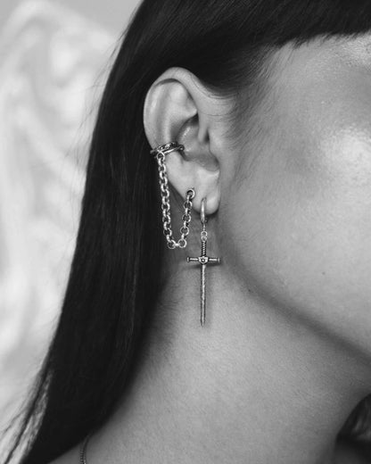 Aradia Sword Earrings-Ear Dangles- Silver - - Ask & Embla