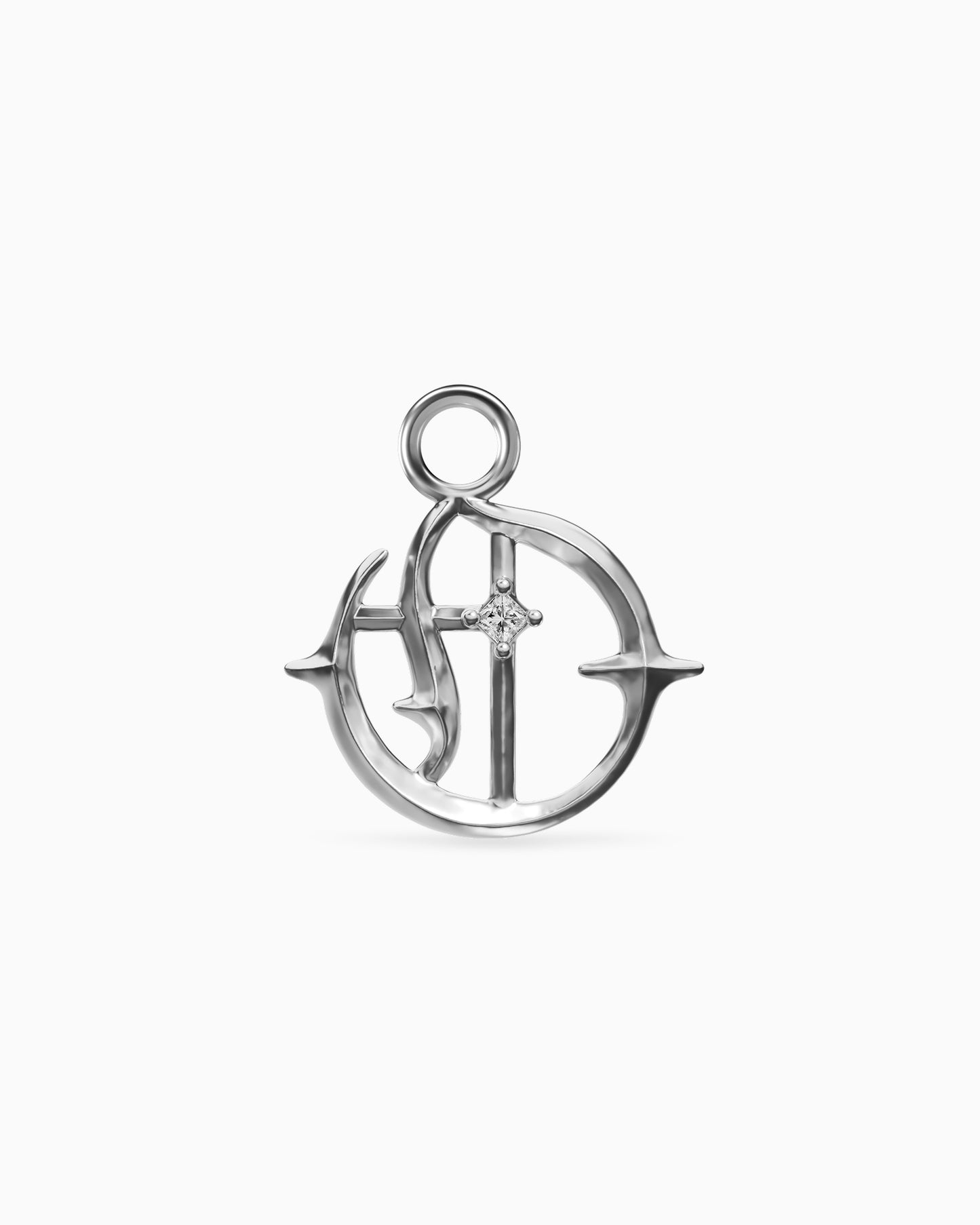 Mini Blackletter Charms - O-Charms- Silver - - Ask & Embla