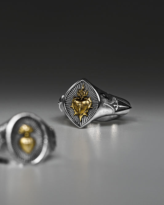 THE SACRILEGE Ring-Rings- Two-toned (Silver Base) - US4 - Ask & Embla