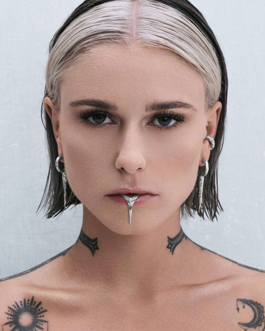 Ophidian Lip Cuff-Lip Cuff- Silver - - Ask & Embla