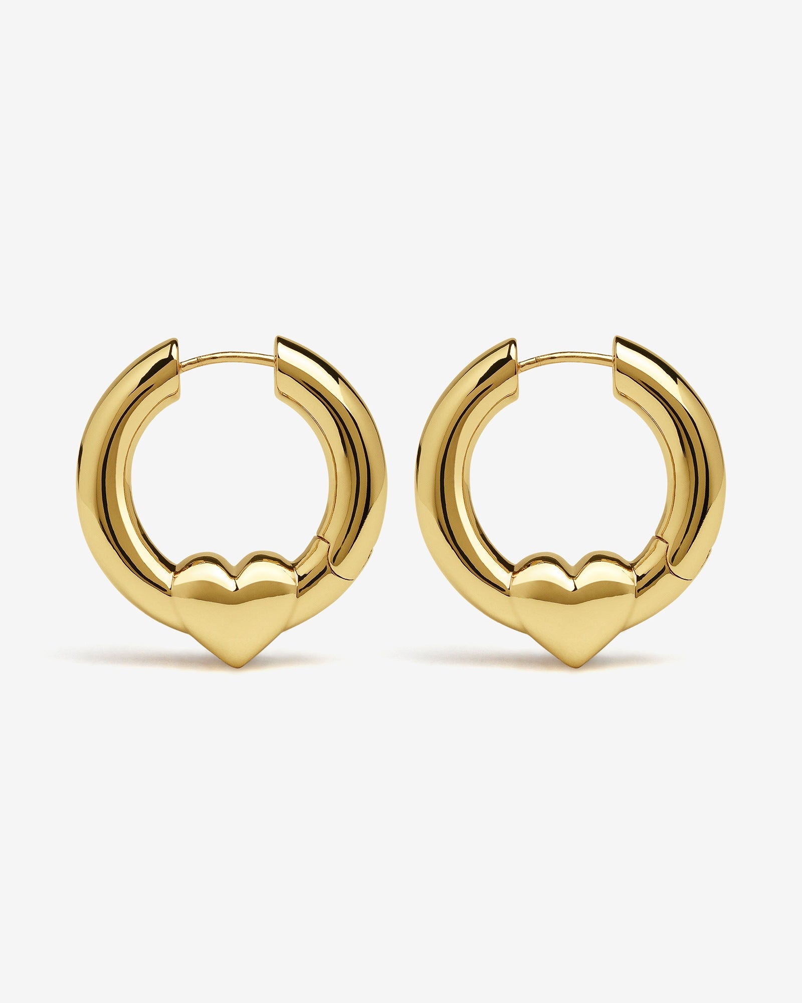 Harrow Heart Earrings-Ear Hoops- Gold - - Ask & Embla