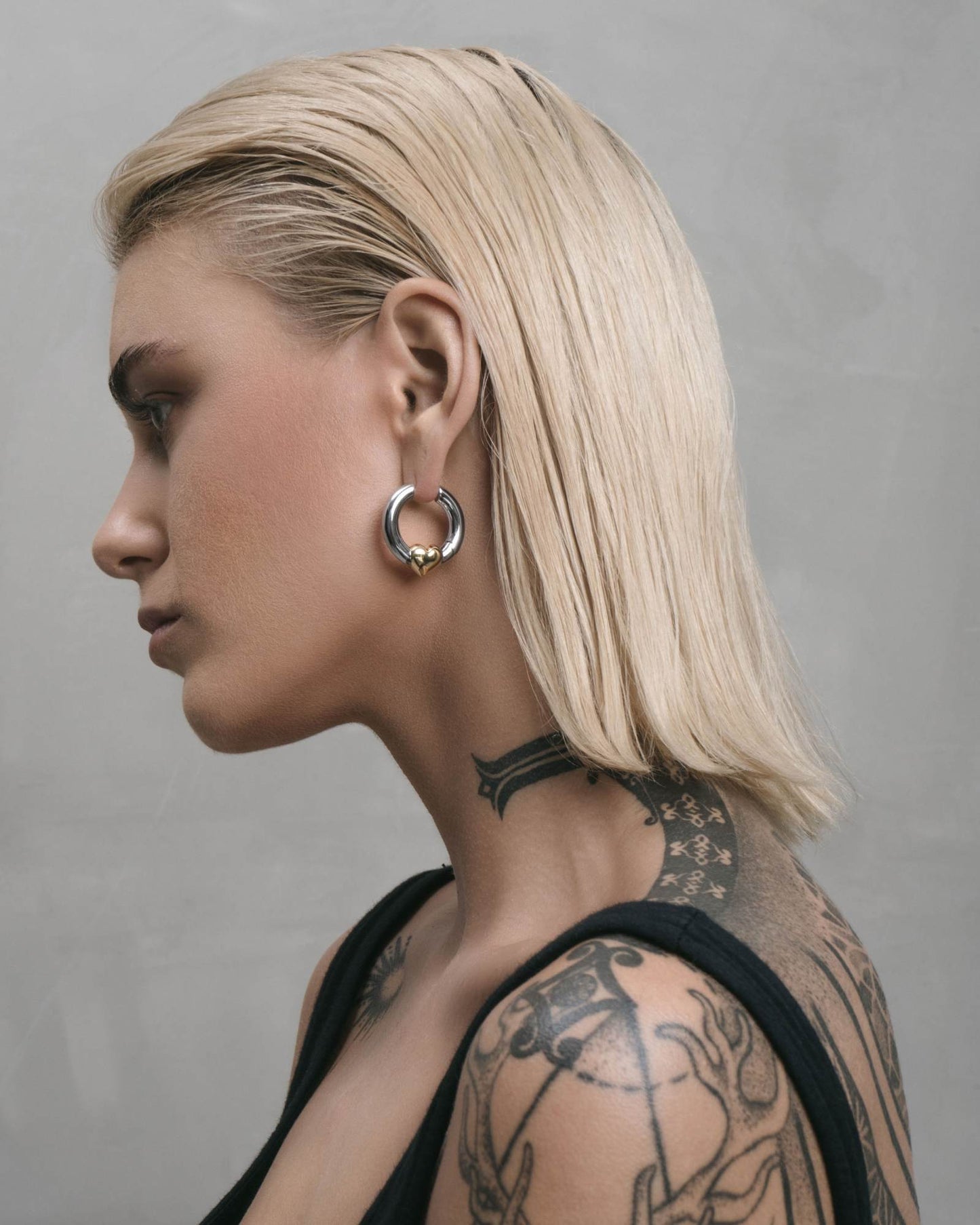 Harrow Heart Earrings-Ear Hoops- Gold - - Ask & Embla