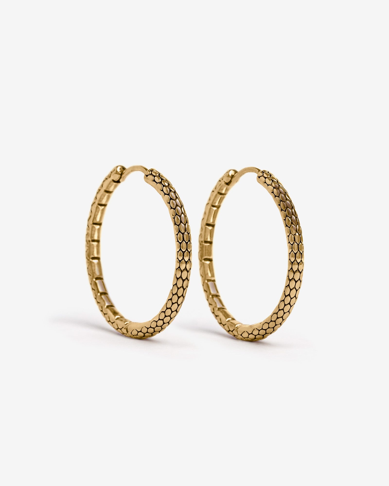 Serpent Hoop Earrings-Ear Hoops- Gold - Small - Ask & Embla