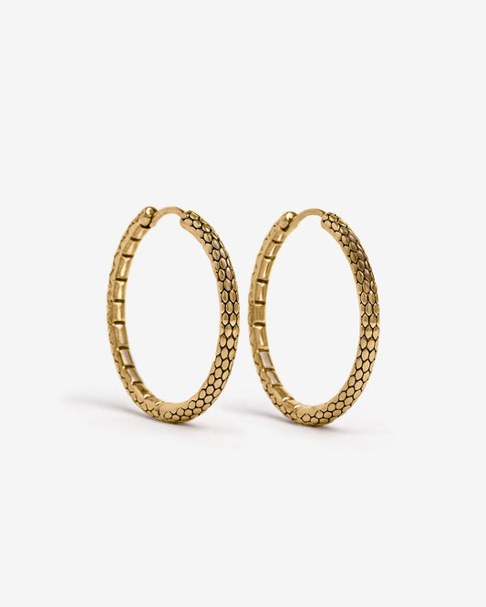 Serpent Hoop Earrings-Ear Hoops- Gold - Small - Ask & Embla
