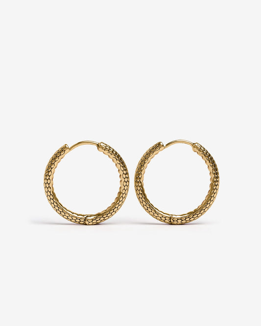 Serpent Hoop Earrings-Ear Hoops- Gold - Medium - Ask & Embla