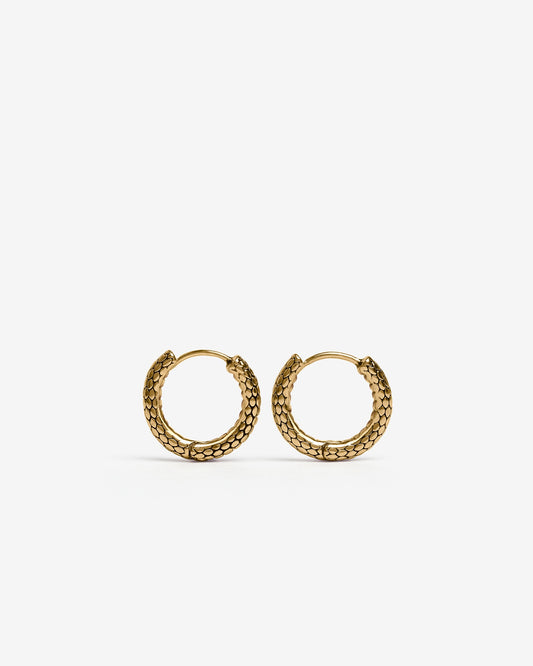 Serpent Hoop Earrings-Ear Hoops- Gold - Small - Ask & Embla
