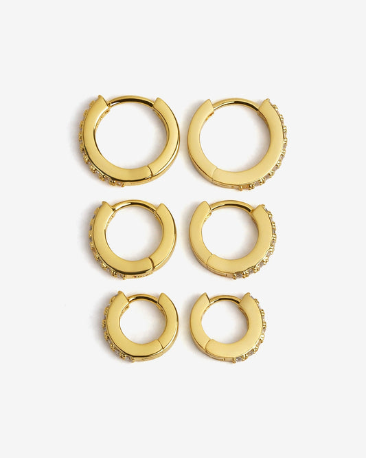 Classic Bejewelled Huggie Earrings - Earrings - Ask and Embla
