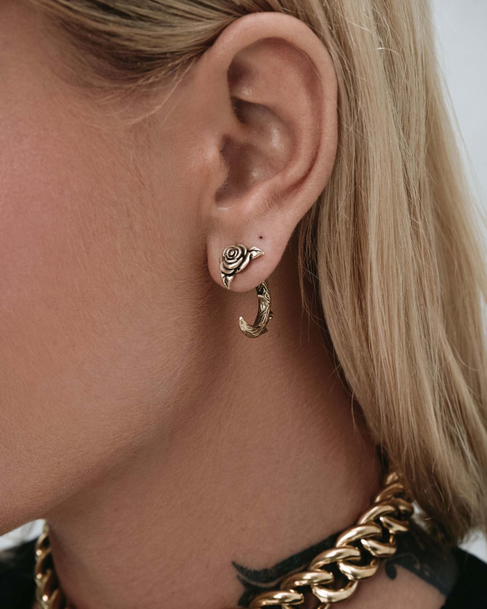 Renegade Rose Earrings-Ear Studs- Gold - - Ask & Embla
