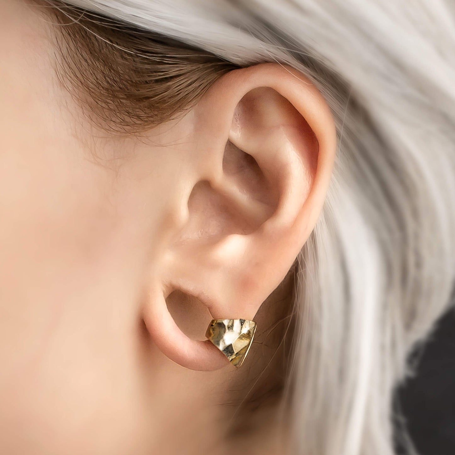 Hammered Lobe Cuffs™️ - Lobe Cuffs - Ask and Embla