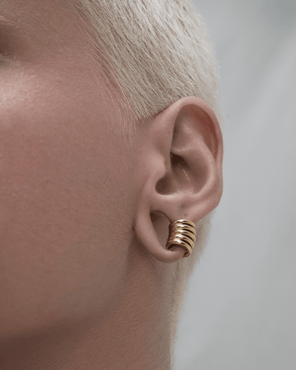 Ringed Lobe Cuffs™️-Lobe Cuffs™- Gold - Short Cuff, 8mm drop - Ask & Embla