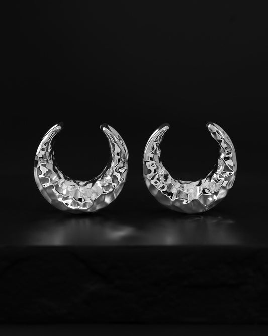 Hammered Crescent Saddle Hangers-Saddle Hangers- Silver - 8mm (0g) - Ask & Embla