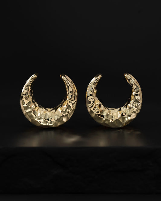 Hammered Crescent Saddle Hangers-Saddle Hangers- Gold - 8mm (0g) - Ask & Embla